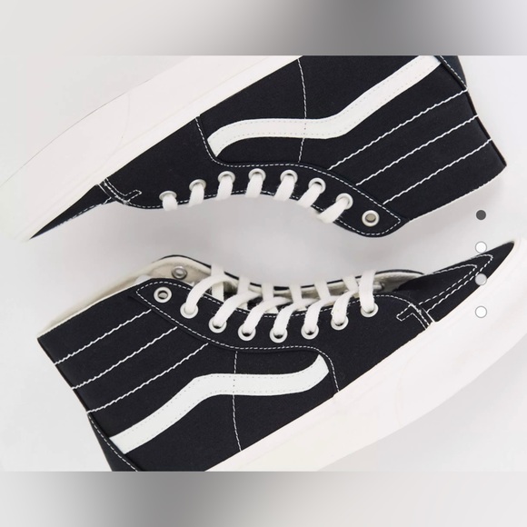 ✨NWT✨ Tapered Vans Eco Theory -sk8-Hi 🍃 Black + Oatmeal - Picture 4 of 6